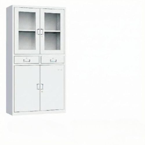 HF-010 Two-Tier Kitchen Cabinet with Drawers and Lockable Metal Doors