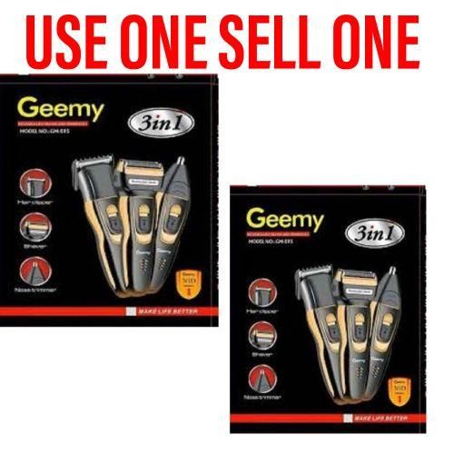 (TWO) 3 In 1 Rechargeable Hair Shaving Machine, Shaver Black