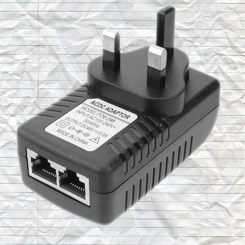 Short Circuit Protection Reliable Performance 24V 1A POE Injector Power Over Ethernet Adapter