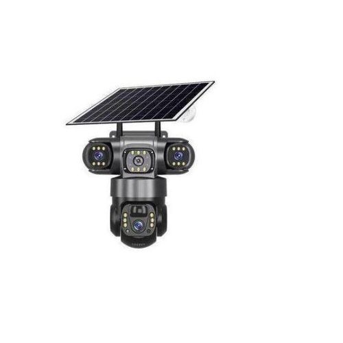 V380 Solar Powered 6MP Security CCTV Wireless LTE 4G PTZ Camera Smart 3 Lens and 3 Screen Solar Camera