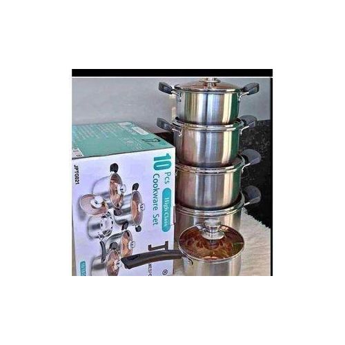 JP Heavy duty induction base 10 PCS Stainless Steel Cookware Set Cooking Pots/sufuria