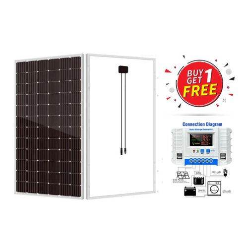 250 Watts Solar Panel 250Watts Monocrystalline All Weather Solar Panel Free 30A Solar Charge Controller