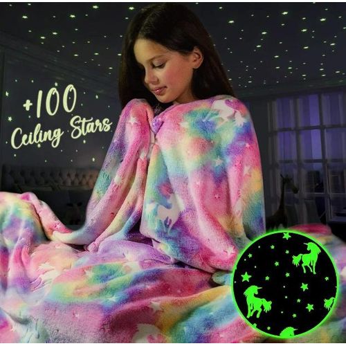 Magic glow in the dark fleece blanket