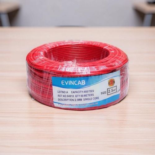 Quality Assured Red 2.5mm Single Core Solid Copper Wire for Indoor Electrical Wiring Cable