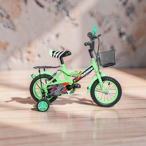 2-4 years Boys and Girls Cartoon Bike Sturdy Frame Green Size 12 Inch 2-4 years Old 85–100 cm Children Kids Bike Bicycle with Stabilizer & Front Basket