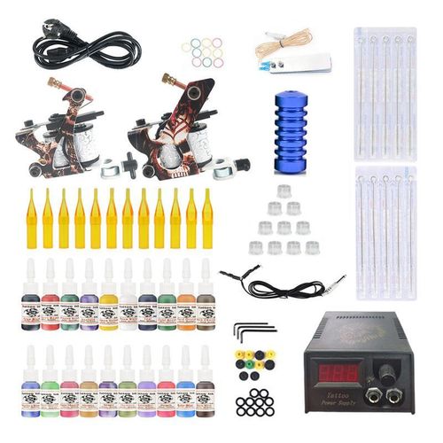 Fashion Tattoo Machine Kit - 2 kg, Includes Needles, Ink, Power Supply, Practice Skin
