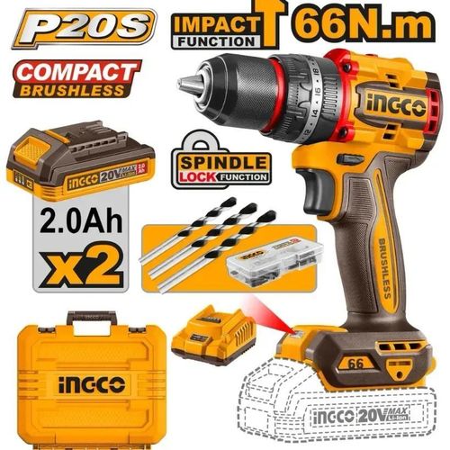 CIDLI20668 Compact Brushless Cordless Impact Drill 20V