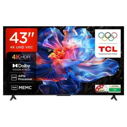 43V6C ,43 Inch Smart Google TV, 4K Ultra HD HDR, Frameless Design, Dolby Audio, HDMI, USB, Bluetooth, Netflix, YouTube Model 2025-(1YEAR WARRANTY)
