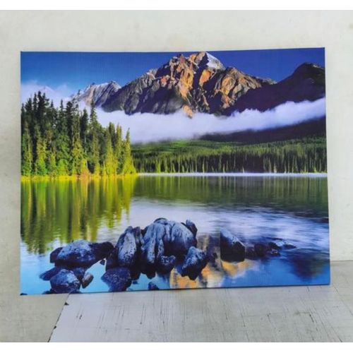 Scenic Mountain Lake Canvas Wall Art Nature Landscape Home Decor