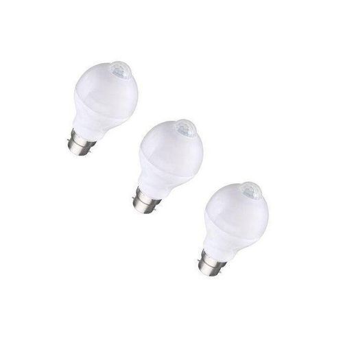 B22 5W Auto PIR Motion + Light Sensor Detection LED Light Lamp Globe Bulb(Pack Of 3)