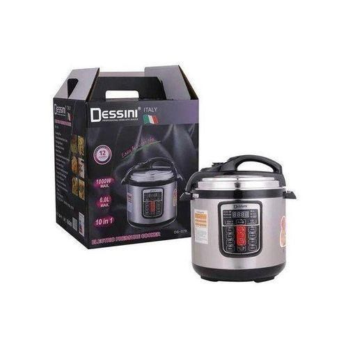 Multi-purpose 6 Liters, 1000 Watts Smart Electric Pressure Cooker, Slow Rice Cooker, Steamer, Sauté with Stainless Steel Nonstick Pot. Multiple Cooking Settings.