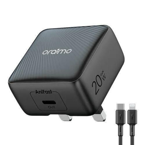Oraimo PowerCube 20 Chic 20W GaN Wall Charger Kit with Type-C to Lightning Cable