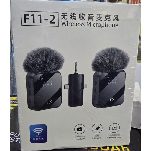 F11-2 3-in-1 Wireless Lavalier Microphone Noise Cancelling Clip Mic for iPhone, Type-C & 3.5mm Devices – Live Broadcast & Vlogging