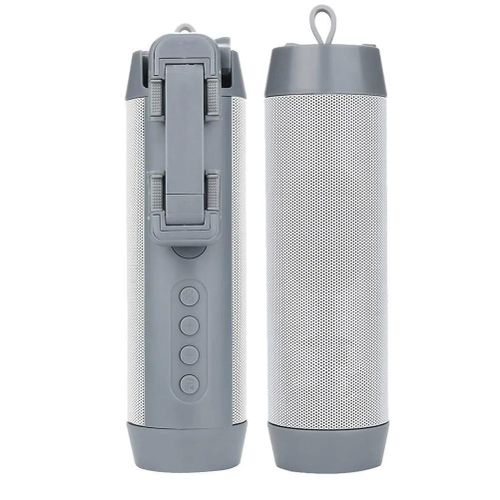 WHITE Multi Functional Wireless Speaker With Selfie Stick Power Bank Flashlight High Quality Speaker