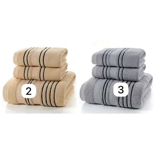 3 Piece 100% Cotton Towel Set Soft Absorbent Bath Towels Hand Towels Face Towels Quick Drying Bathroom Towels for Home Hotel and Travel Use