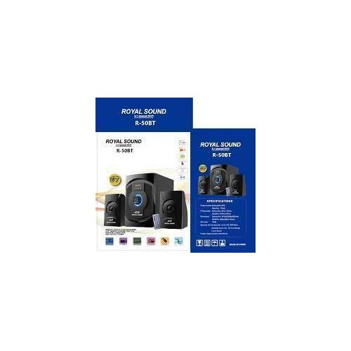 R-50BT 2.1 Channel Hi-Fi Active Subwoofer Speaker System with Bluetooth Wireless Connectivity, USB SD MMC Memory Card Support, Last Memory Resume Function, FM Radio Tuner, Remote Control-1 year warranty