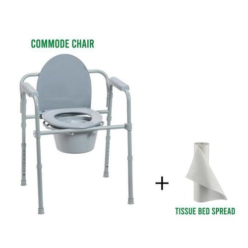HEAVY DUTY FOLDABLE TOILET COMMODE CHAIR
