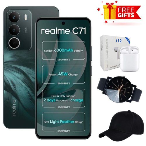C71 256GB Storage + 8GB RAM 6.67" 120Hz 50MP AI cam 6000mAh 45W Dust Water Resistant Android 15 Type-C Dual Sim Side Mounted Fingerprint Sensor + FREE GIFTS