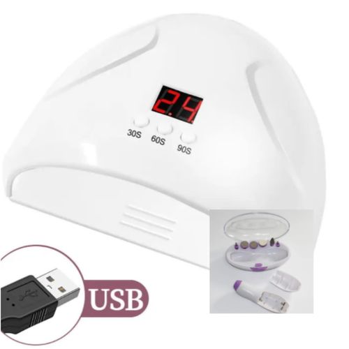 2 in 1 led nail dryer and Electric nail kit Has five head attachments