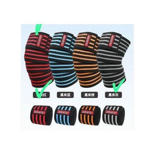 a pair for Knee Wraps Men Fitness Weight Lifting Elastic Bandage Compression Knee Support Sports Strap Knee Protector Bands Pad