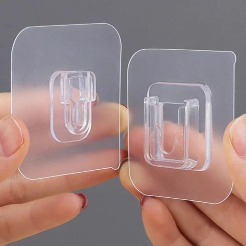 10pcs Double Sided Self Adhesive Stickers Strong Transparent Clear Stick On Wall Durable No Drill Easy Install Home Office Kitchen Bathroom Use