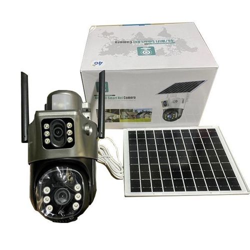 PIR Motion Detection Alerts Dual Lens Dual-Screen Monitoring 4G Solar Powered Wireless PTZ Rotating CCTV Security Camera
