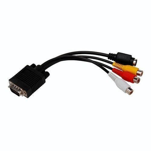 JETTING 1PC VGA Male To S-Video 3 RCA Jack Female Composite AV TV Out Adapter Converter Connector Video Cable For Laptop PC HDTV-