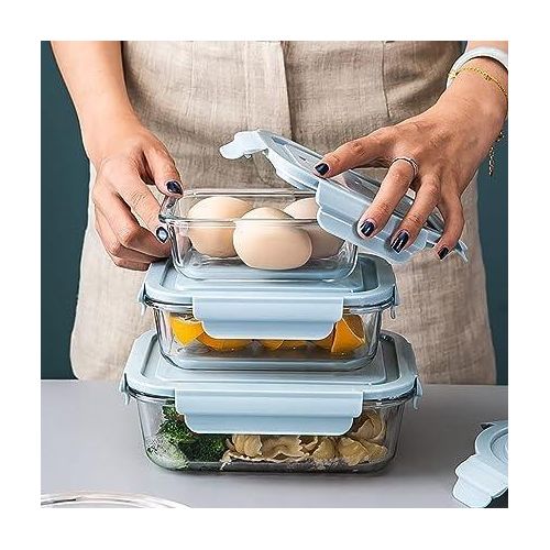 Premium 3-Piece Borosilicate Glass Food Storage Containers Set