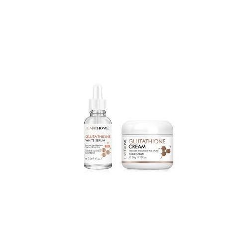 Glutathione White Set - Serum (30ml) & Face Cream (50g) - Dark Spot Remover & Skin Brightening Kit