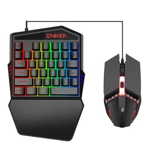 One Handed Mechanical Keyboard With LED Backlit Membrane Wired Gaming Keyboard