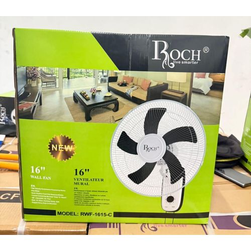 16inches-Roch Wall Fan with Adjustable Speed, Oscillation and Tilt Function, Quiet Operation, Energy Efficient, Durable Blade Design for Home, Office, and Bedroom Cooling Comfort