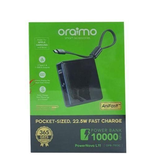 PowerNova L11 OPB-7103C 225W 10000mAh Fast Charging Power Bank with Built in Type C Cable