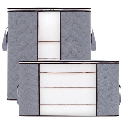 2-Piece Foldable Clothes Quilt Storage Bag Set 70cm 50cm