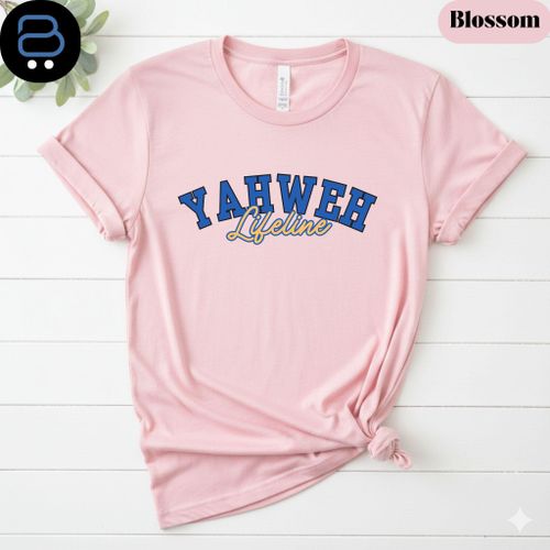 YAHWEH Lifeline T-Shirt – Curved College Font & Cursive Scripture-Inspired Tee