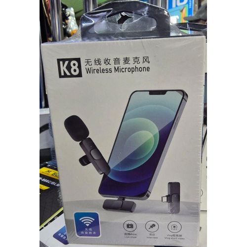 K8 Wireless Lavalier Mic – Long Battery Life Microphone For Podcasts & Voice Recording