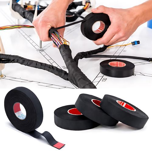 15M Car Flannel Wire Harness Tape, Flame Retardant Cloth Electrical Tape for Cable Wrapping