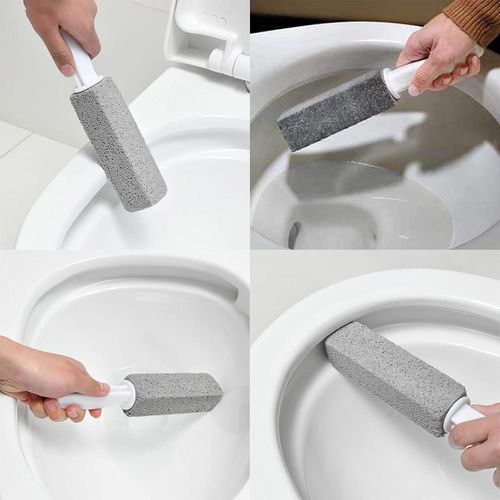 Wall Brush Mobile Stone Toilet Pumice Stone Cleaning Brush with Handle for Toilet Kitchen Shower Bath Pool Sink - 2 Pieces