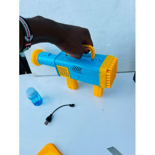 Kids Electric Bubble Machine 60-Hole Bubble Gun Party Toy – For Ages 3+ Years