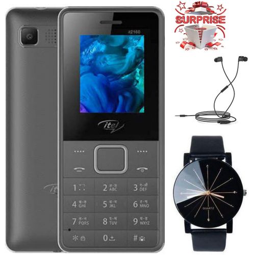 Original 2160 1.8"Display 1000mAh, Torch, Wireless FM- Dual Sim + web watch ,Earphones