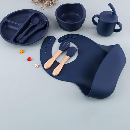 Blue silicone feeding set