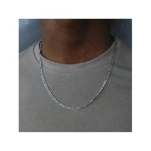 Minimalist Silver Figaro Chain Necklace