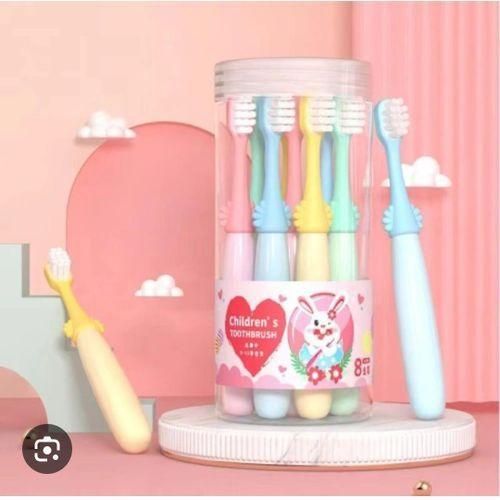 Super Doctor Nano Bristles Toothbrush for Kids 8 Pcs, Soft Gentle Bristles Protect Teeth and Gums, Colorful Ergonomic Handle for Ages 3-12, Pack of 8 Kids Toothbrush Set for Daily Oral Care