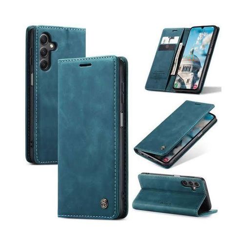 SAMSUNG A05S LEATHER FLIP CASE WITH MAGNETIC CLOSURE KICKSTAND AND CARD POCKETS GREEN