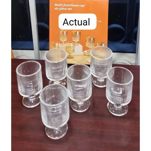 Multifunctional 6-Piece Glass Cup Set 180ml Drinkware Set
