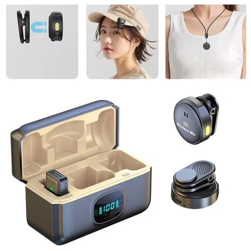 Dual Wireless Microphone with Magnetic Clip & Charging Case – Noise Cancellation, Long Battery Life, Digital Display Charging for TikTok, Live Streaming & Video Recording