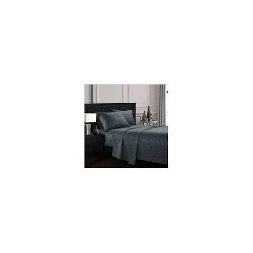 4pc Set Quality Cotton Stripped Bedsheets (2 Bed Sheets, 2 Pillow Cases)-Dark Grey
