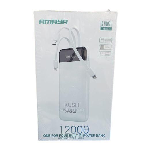 PORTABLE Power Bank 12000MAH WITH 3 CABLES For iphoneType CAndroid Cable