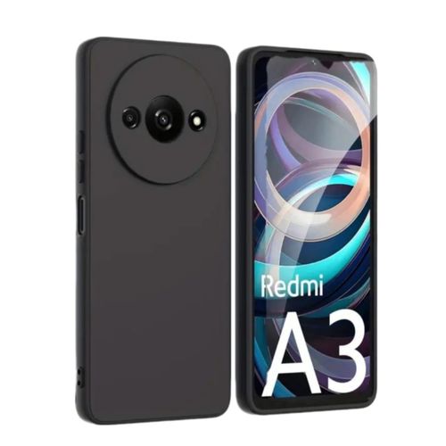 Redmi A3 Phone Case - Black Soft Silicone Phone Cover