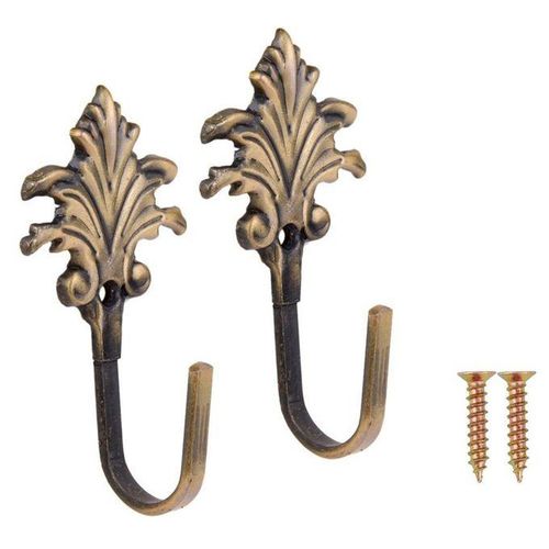 2pcs Vintage Maple Leaves Curtain Tieback Tassel Hooks Door