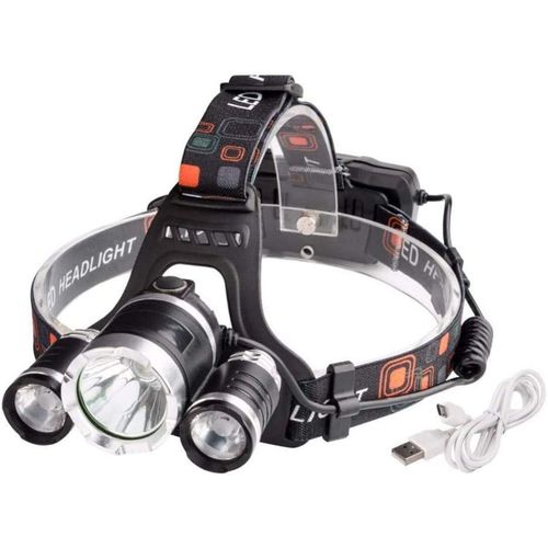 Rechargeable 3xT6 LED Headlamp – 4 Modes for Camping & Night Fishing